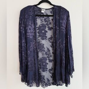 R&M Richards silk Navy Floral Lace jacket